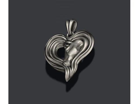Horse heart pendant 3D Print Model