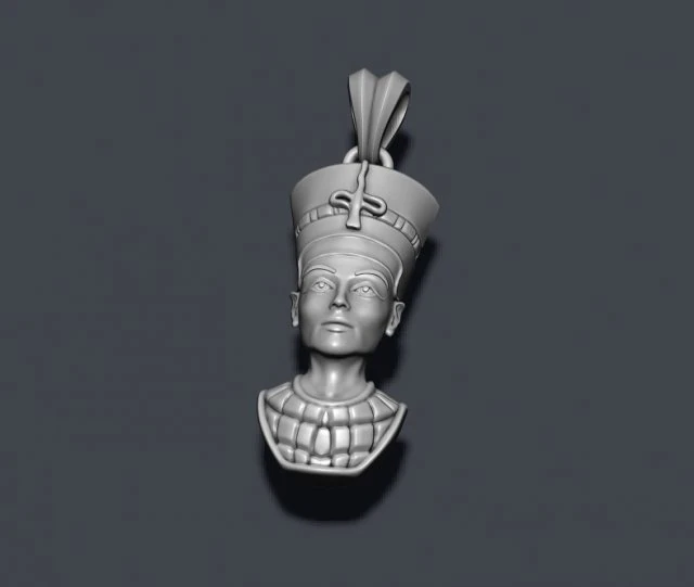 Nefertiti pendant 3D Print Model .c4d .max .obj .3ds .fbx .stl .blend 