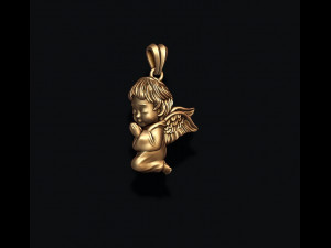 Praying baby angel pendant 3D Принт Модель
