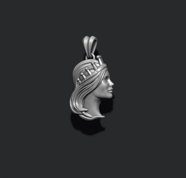 Queen pendant 3D 打印模型 .c4d .max .obj .3ds .fbx .stl .blend 