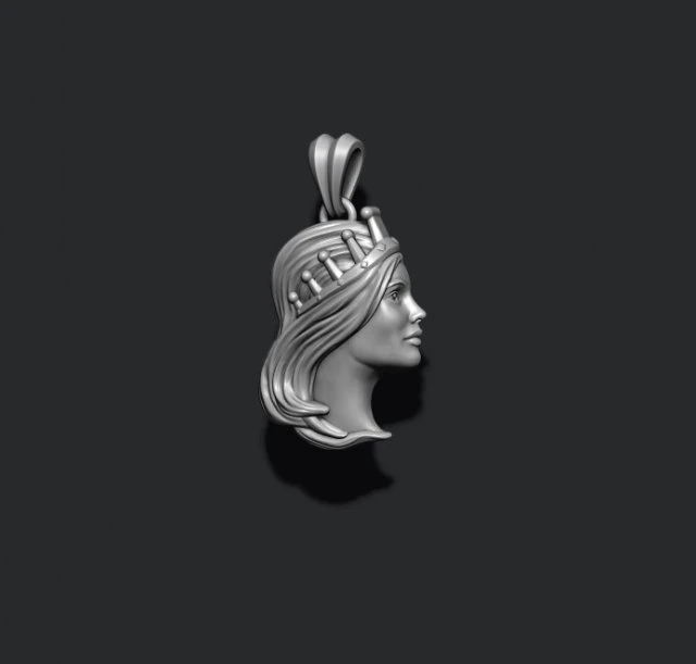 Queen pendant 3D Print Model .c4d .max .obj .3ds .fbx .stl .blend 