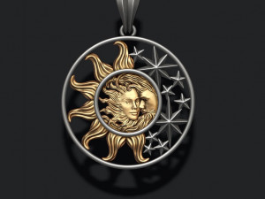 Sun and moon pendant 3D प्रिंट मॉडल