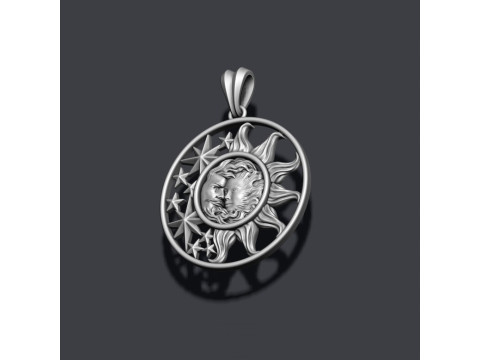 Sun and moon pendant 3D Print Model