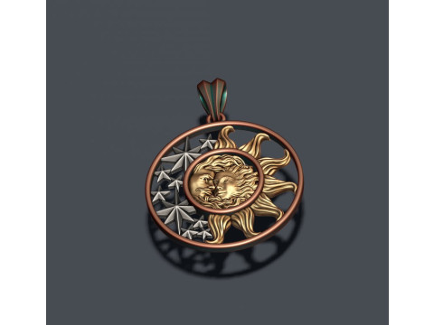 Sun and moon pendant 3D Print Model