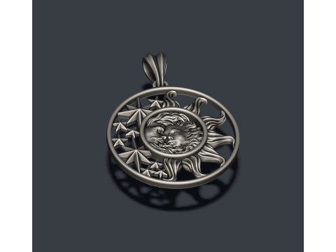 Sun and moon pendant 3D Print Model