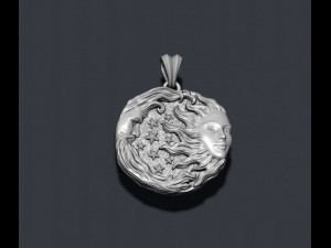Sun and moon pendant 3D 打印模型