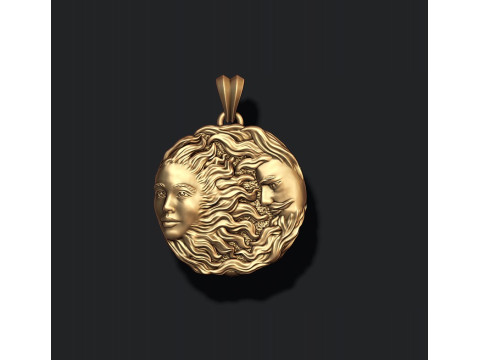 Sun and moon pendant 3D 打印模型