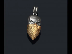 Skull with handkerchief pendant 3D Print Model