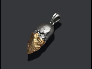 Skull with handkerchief pendant 3D Print Model