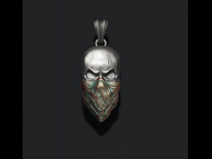 Skull with handkerchief pendant 3D Принт Модель