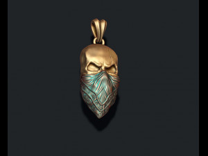 Skull with handkerchief pendant 3D Принт Модель