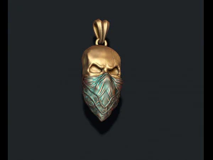 Skull with handkerchief pendant 3D Print Model