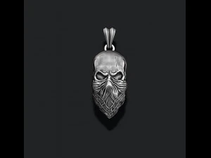 Skull with handkerchief pendant 3D Print Model