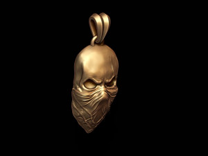 Skull with handkerchief pendant 3D Принт Модель