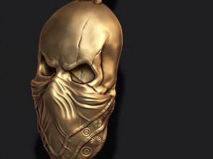 Skull with handkerchief pendant 3D Принт Модель