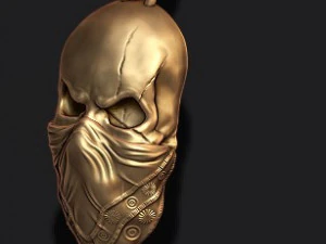 Skull with handkerchief pendant 3D Print Model