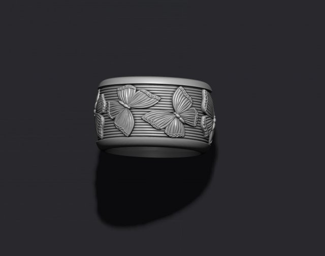 Butterfly ring Modèles 3D en vedette .c4d .max .obj .3ds .fbx .stl .blend 