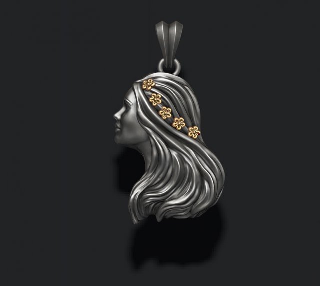 Girl queen pendant Modelo de Impressão 3D .c4d .max .obj .3ds .fbx .stl .blend