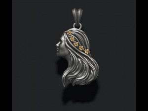 Girl queen pendant 3D Print Model