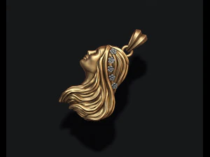 Girl queen pendant 3D Print Model