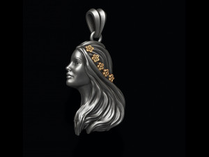 Girl queen pendant Modelo de Impressão 3D
