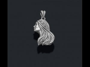 Girl queen pendant Modelo de Impressão 3D