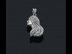 Girl queen pendant 3D Print Model