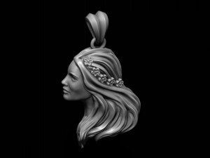 Girl queen pendant Modelo de Impressão 3D