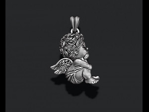 Dreaming baby angel pendant basrelief 3D 打印模型