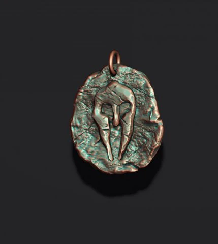 Helmet token pendant 3D Print Model .c4d .max .obj .3ds .fbx .stl .blend