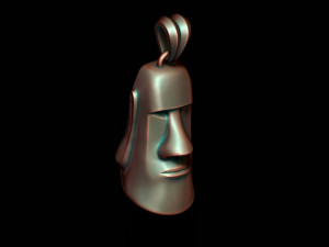 Moai head pendant 3D-Druckmodell