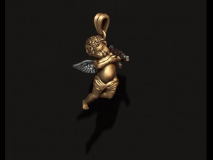 Baby angel with ak pendant 3d 3d print model Modèles 3D en vedette