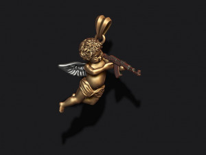 Baby angel with ak pendant 3d 3d print model Modèles 3D en vedette