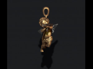 Baby angel with ak pendant 3d 3d print model Modèles 3D en vedette