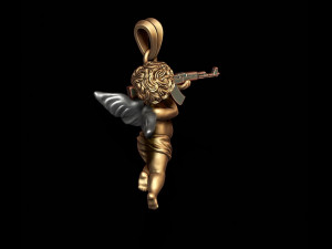 Baby angel with ak pendant 3d 3d print model Modèles 3D en vedette