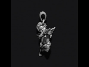Baby angel with ak pendant 3d 3d print model Modèles 3D en vedette