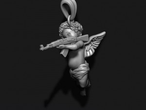 Baby angel with ak pendant 3d 3d print model Modèles 3D en vedette