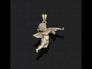 Baby angel with ak pendant 3d 3d print model Modèles 3D en vedette