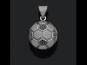 Football ball pendant 3d with gems 3D 打印模型