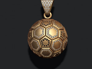 Football ball pendant 3d with gems 3D 打印模型