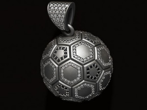 Football ball pendant 3d with gems 3D 打印模型
