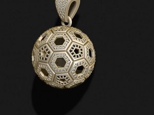 Football ball pendant 3d with gems 3D 打印模型