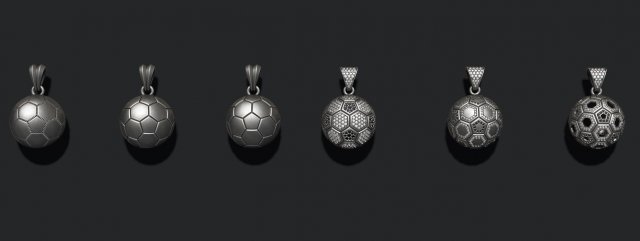 Football ball pendant 3d pack set 3D Принт Модель .c4d .max .obj .3ds .fbx .stl .blend 