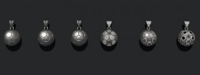 Football ball pendant 3d pack set 3D Print Model .c4d .max .obj .3ds .fbx .stl .blend