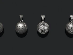 Ensemble de pendentifs ballon de football 3D Modèles 3D en vedette