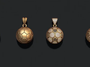 Football ball pendant 3d pack set 3D Print Model