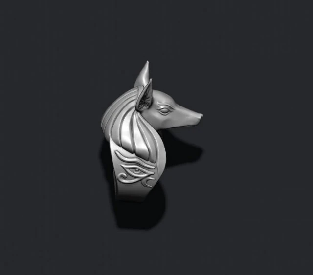 Egyptian anubis head ring 3d 3D Print Model .c4d .max .obj .3ds .fbx .stl .blend 
