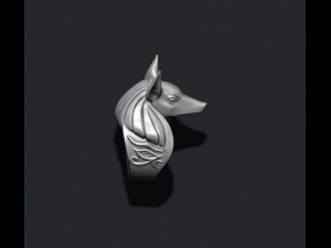 Egyptian anubis head ring 3d 3D Print Model