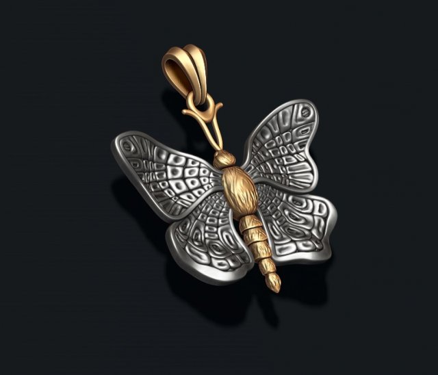 Butterfly pendant Modèles 3D en vedette .c4d .max .obj .3ds .fbx .stl .blend 