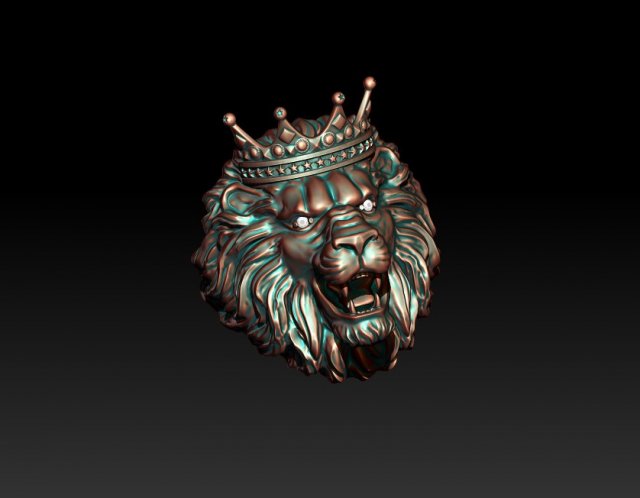 Lion crown ring eye gem Modelo de impresión 3D .c4d .max .obj .3ds .fbx .stl .blend 